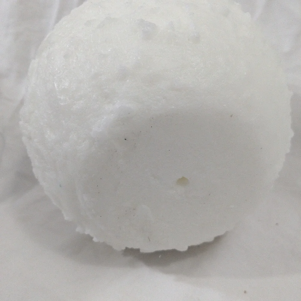 PartyLite Snowball Candle Q6810 White Textured 6 Inch Sphere Winter Decor USA